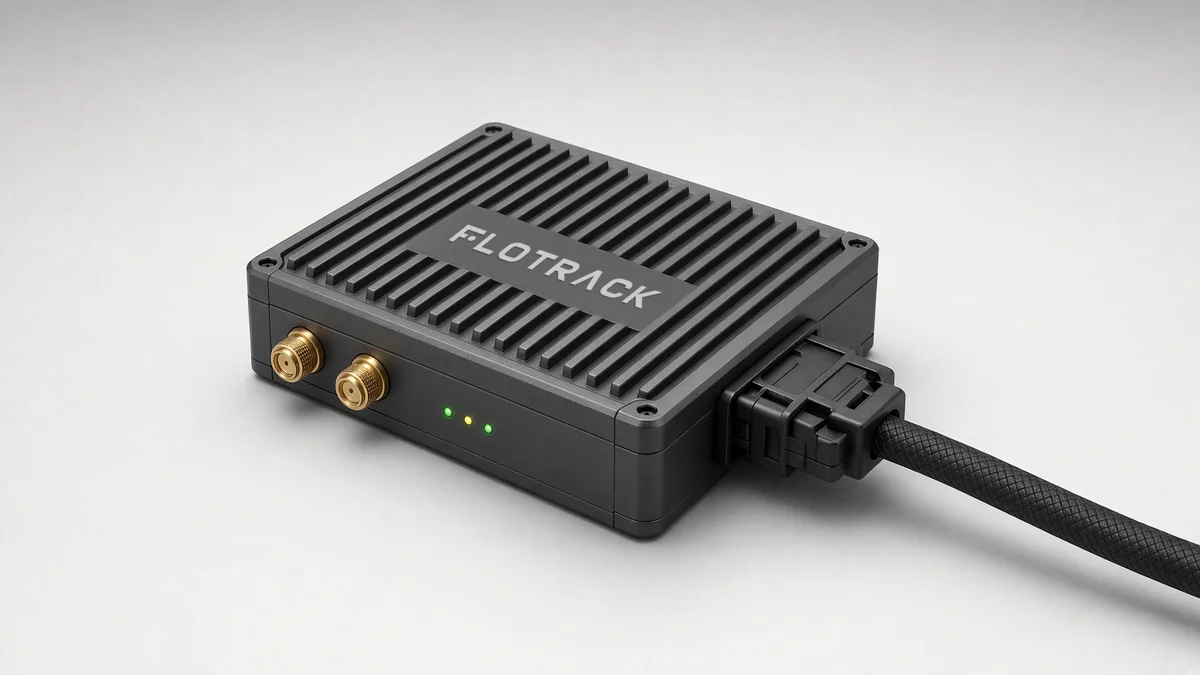 Dispositivo Flotrack Max: unidad telemática con arnés